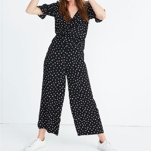 EUC Madewell Huston pull-on cropped pants in Inkspot Dots